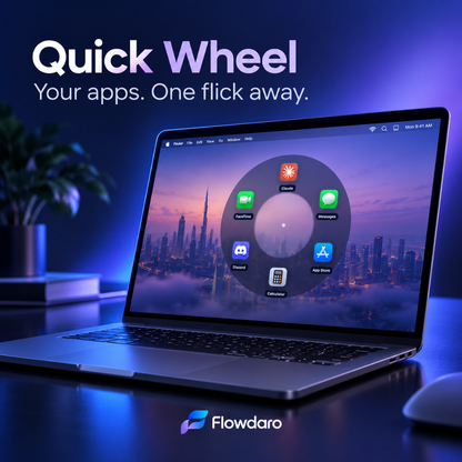 Quick Wheel open over the macOS desktop